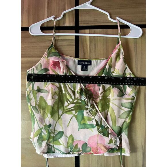 Ann Taylor Strappy Floral‎ Wrap Top 100% silk - Picture 5 of 5